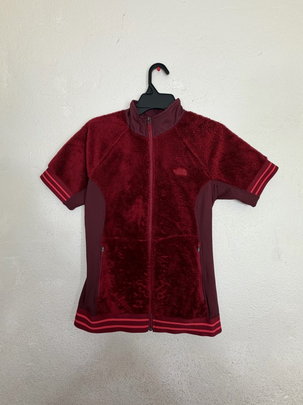 The North Face Osito Raschel Fleece Short Sleeve Jacket - Burgundy - Size S